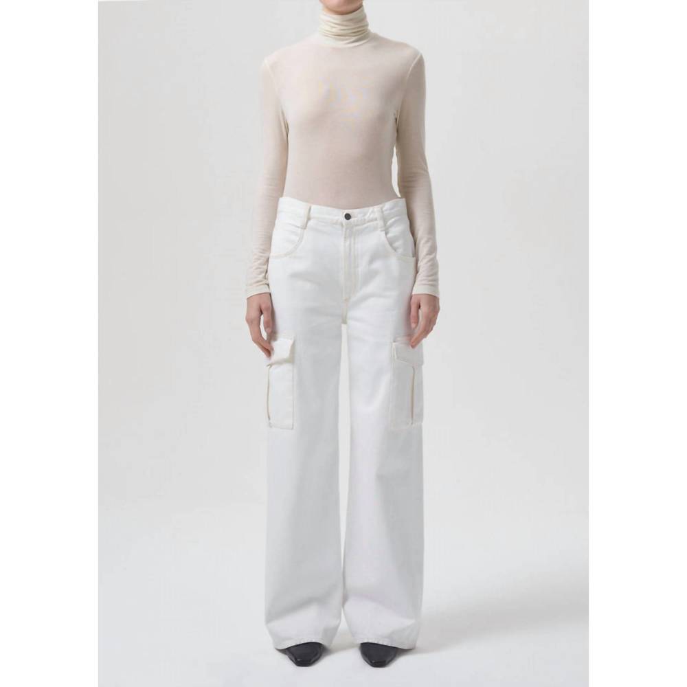 NWT Agolde Minka Cargo Jean 30 White, Relaxed Fit High Rise, 💯 organic cotton!